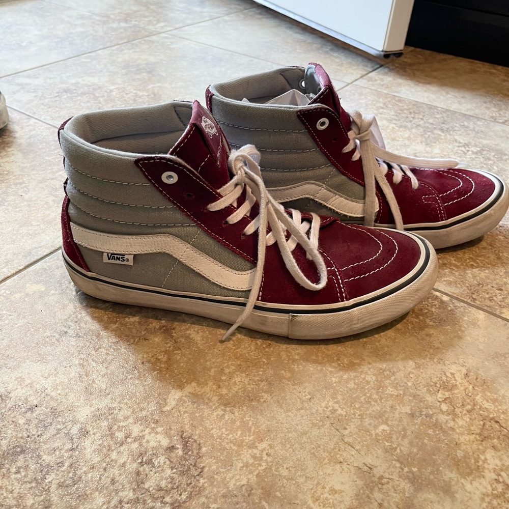 Vans Red and Gray SK8-Hi Sneakers
